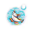 jasmine, carps, moon tattoo design idea