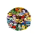 watercolor Pokémon tattoo including pikachu, charmander, squirtle, and bulbasaur surrounding a pokeball tattoo design idea