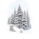 Maritime Pine on top of a hill tattoo design idea