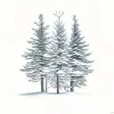 Maritime Pine on top of a hill tattoo design idea