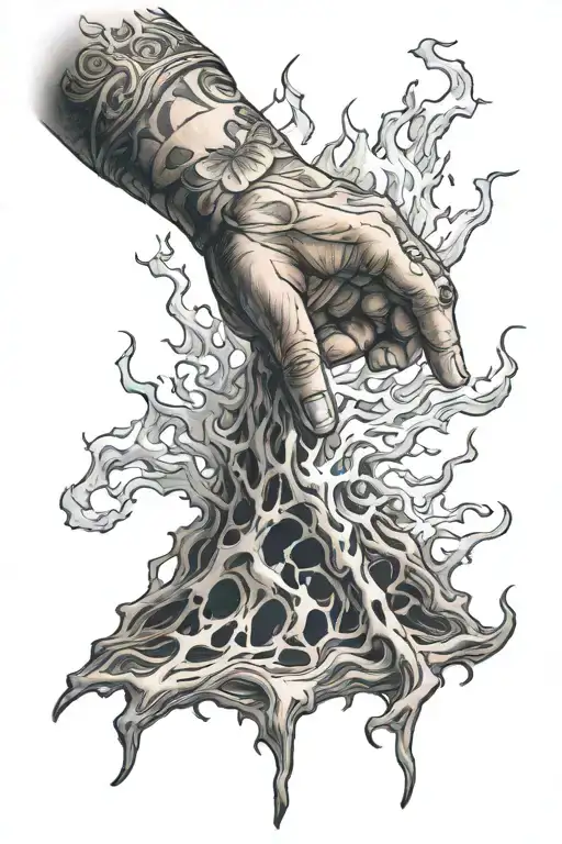 Chester Bennington flames tattoo as hand of God in the creation of david  tattoo design idea
