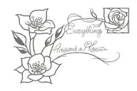 everything happens for a reason with flowers tattoo design idea