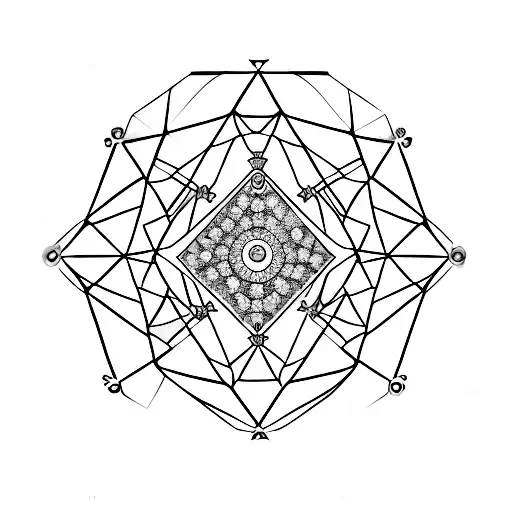 4 circles, place in diamond formation with magic tattoo design idea