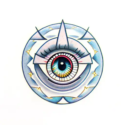 4 circles, place in diamond formation. eyes of a monster tattoo design idea