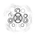 4 circles, place in diamond formation with magic tattoo design idea