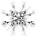 4 circles, place in diamond formation with magic tattoo design idea