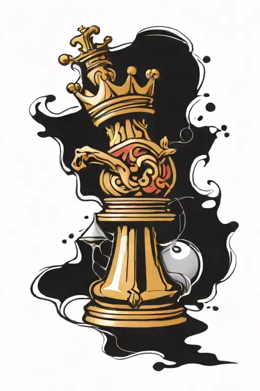 king chess piece tattoo design idea
