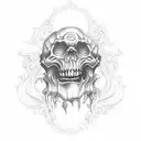 haunted mansion  tattoo design idea