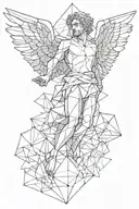 geometric Icarus falling angel tattoo design idea