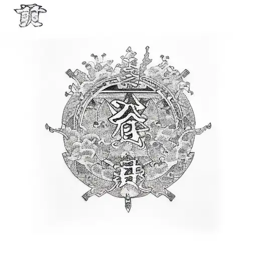 lords prayer written in japanese tattoo design idea