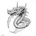 dragon with lightning tattoo design idea