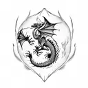 dragon with lightning tattoo design idea
