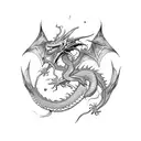 dragon with lightning tattoo design idea