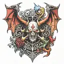 Castlevania devil forge master crest tattoo design idea