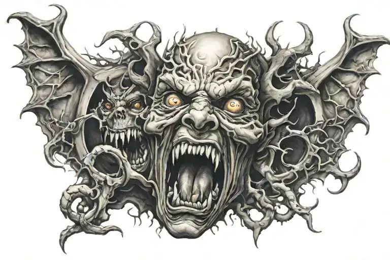 Inner Demons trapped inside tattoo design idea
