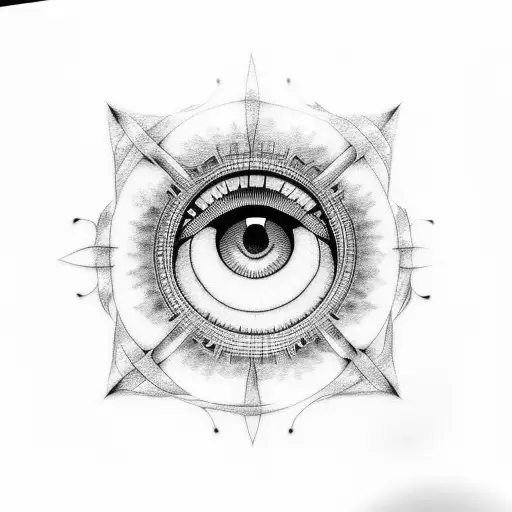 An abstract design of Sasuke's Sharingan eye tattoo design idea