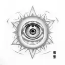 An abstract design of Sasuke's Sharingan eye tattoo design idea