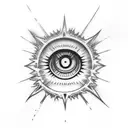 An abstract design of Sasuke's Sharingan eye tattoo design idea