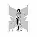 Sasuke wielding a lightning-infused katana tattoo design idea