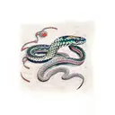 snake around butterfly tattoo design idea