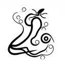 snake and butterfly tattoo design idea