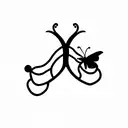 snake and butterfly tattoo design idea