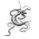 snake and butterfly tattoo design idea