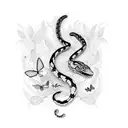 snake and butterfly tattoo design idea