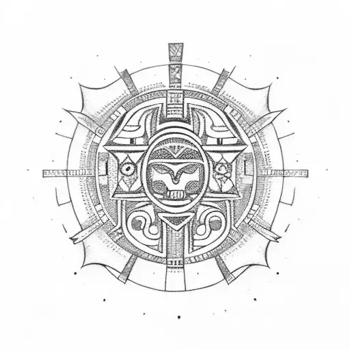 aztec calendar tattoo design idea