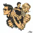 Reese Witherspoon and John Mayer high five tattoo design idea
