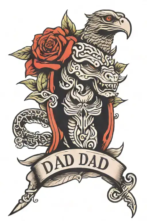 Dad, strong, resilient, leader loved by the people tattoo design idea