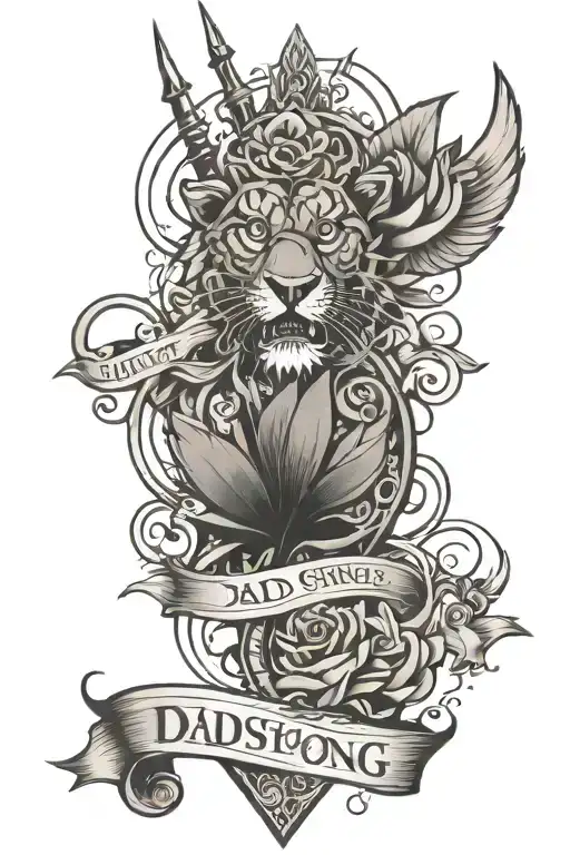Dad, strong, resilient, leader loved by the people tattoo design idea