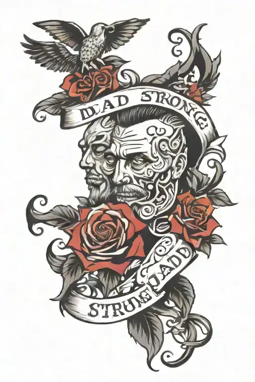Dad, strong, resilient, leader loved by the people tattoo design idea