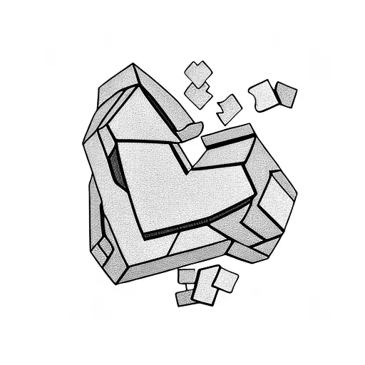 A broken heart made up of puzzle pieces, symbolizing the idea of putting oneself back together after heartbreak tattoo design idea