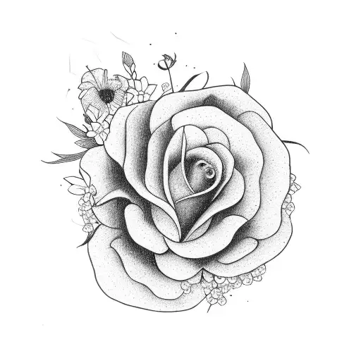 The 1975 box with flowers tattoo design idea