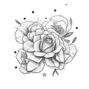 The 1975 box with flowers tattoo design idea