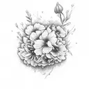 The 1975 box with flowers tattoo design idea