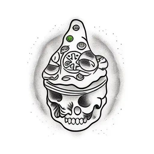 pizza dough with flour, water and oil tattoo design idea