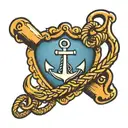 Oldschool anchor with heart. tattoo design idea