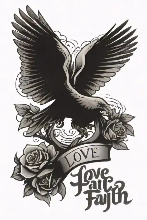 love, faith, hope, overthinking tattoo design idea