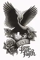 love, faith, hope, overthinking tattoo design idea