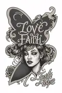 love, faith, hope, overthinking tattoo design idea