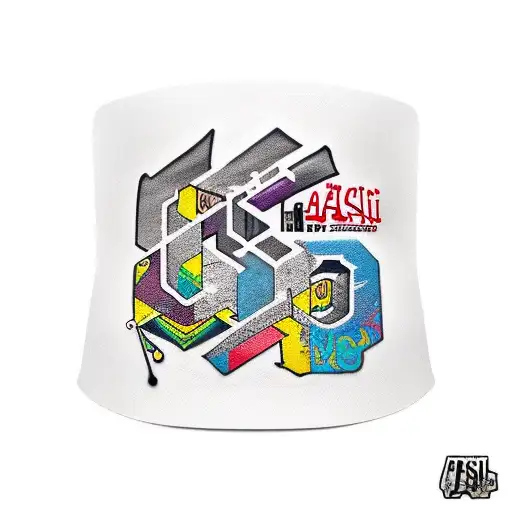 akai mpc mixed with graffiti caps some symbols of Madrid and gangsters with letters that say pause in graffiti style tattoo design idea