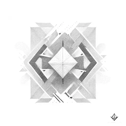 A minimalist geometric design representing the concept of nihilism tattoo design idea