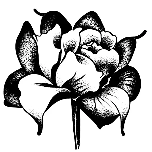 flower bouquet with violet and iris  tattoo design idea