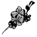 flower bouquet with violet and iris  tattoo design idea