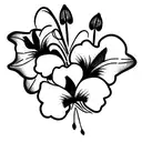 flower bouquet with violet and iris  tattoo design idea