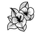 flower bouquet with violet and iris  tattoo design idea