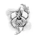 violet and iris  tattoo design idea
