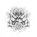 violet and iris  tattoo design idea